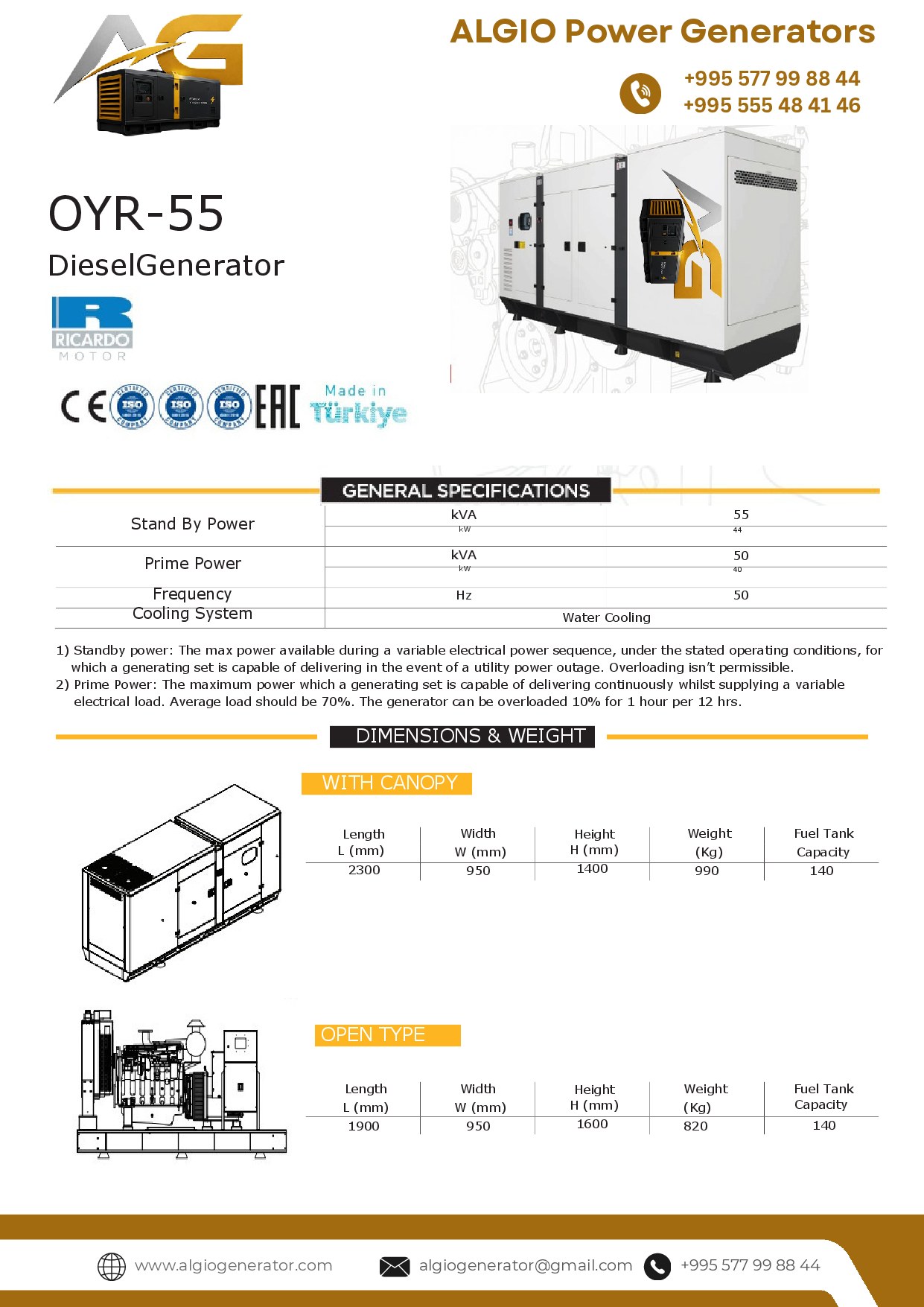 55 kVA Silent Diesel Generator - Page 1