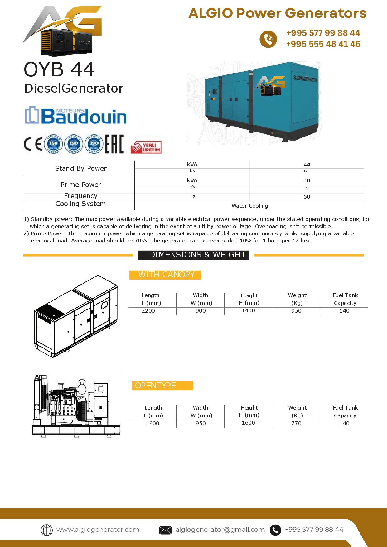 44 kVA diesel generator - Page 1